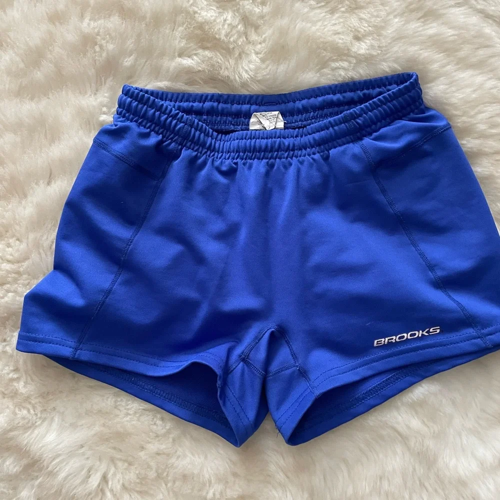 Brooks spandex shorts blue size small s athletic volleyball running💙🤍